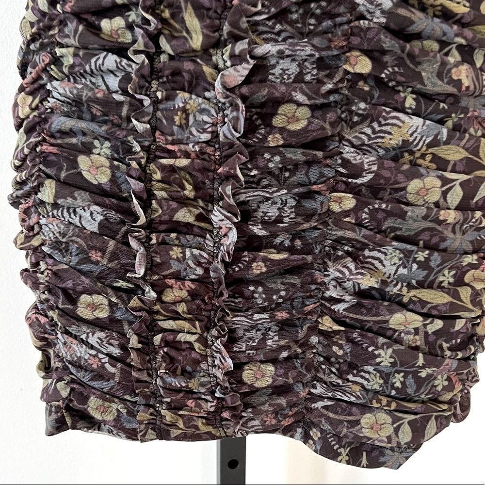 Floral Ruched Mini Dress (S) - Picture 4 of 7